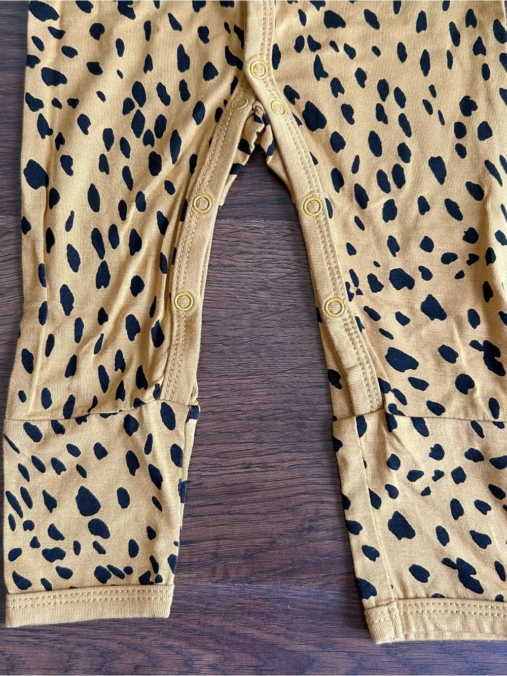 Kyte Snap Bamboo Romper in Marigold Cheetah 3-6m